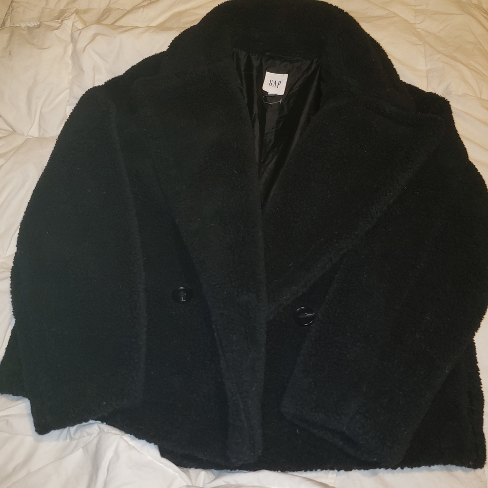 GAP Women's Cozy Black Teddy Jacket